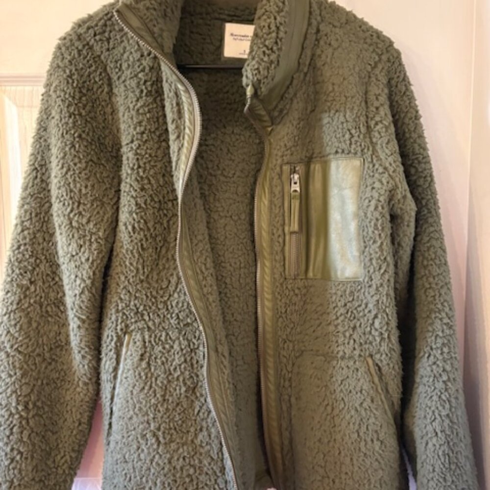 Abercrombie and Fitch Green Zip up Soft Jacket